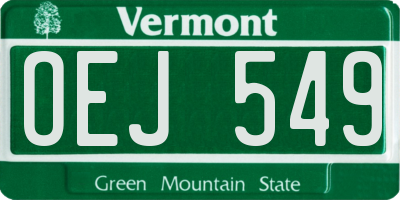 VT license plate OEJ549