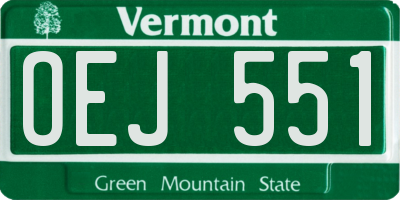 VT license plate OEJ551
