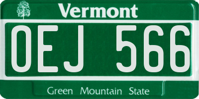 VT license plate OEJ566
