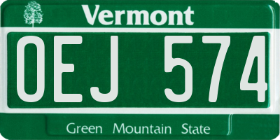 VT license plate OEJ574