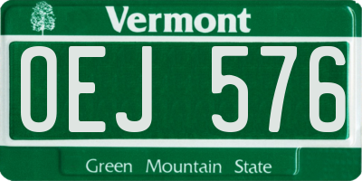 VT license plate OEJ576