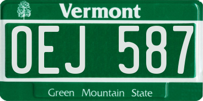 VT license plate OEJ587