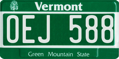 VT license plate OEJ588