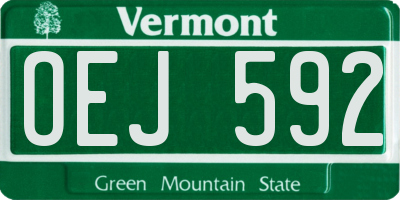 VT license plate OEJ592