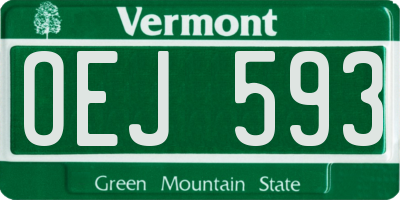 VT license plate OEJ593