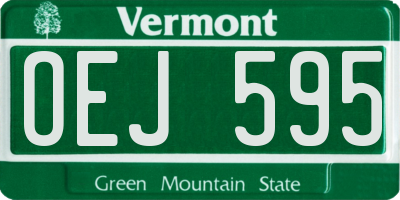 VT license plate OEJ595