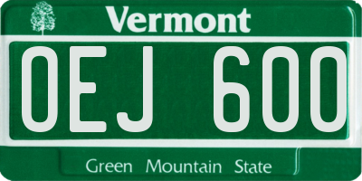 VT license plate OEJ600