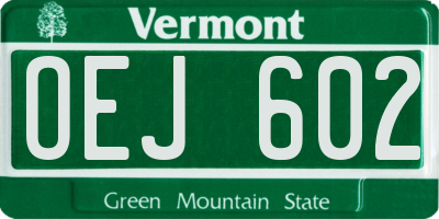 VT license plate OEJ602