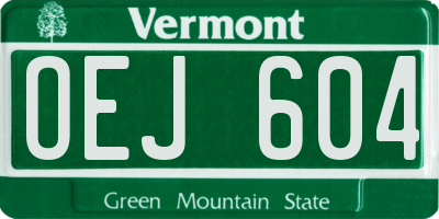 VT license plate OEJ604