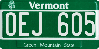 VT license plate OEJ605