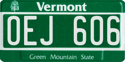 VT license plate OEJ606