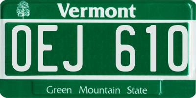 VT license plate OEJ610
