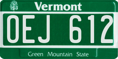 VT license plate OEJ612