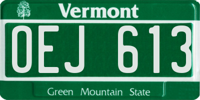 VT license plate OEJ613