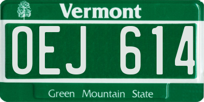 VT license plate OEJ614