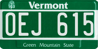 VT license plate OEJ615