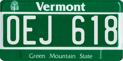 VT license plate OEJ618