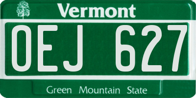 VT license plate OEJ627