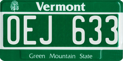 VT license plate OEJ633