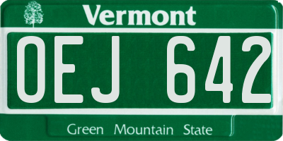 VT license plate OEJ642
