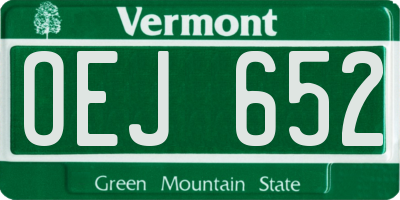 VT license plate OEJ652