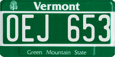 VT license plate OEJ653