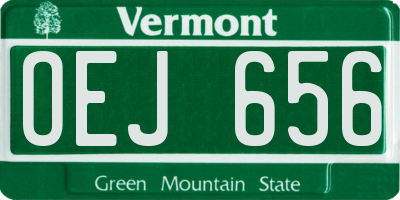 VT license plate OEJ656
