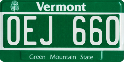 VT license plate OEJ660