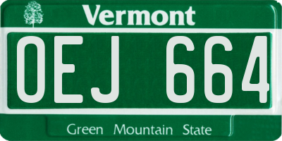 VT license plate OEJ664