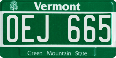 VT license plate OEJ665