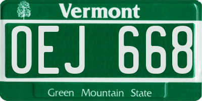 VT license plate OEJ668