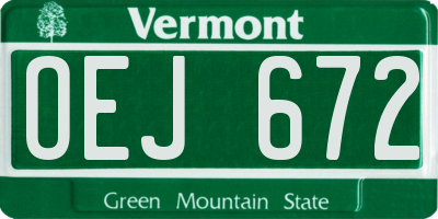 VT license plate OEJ672