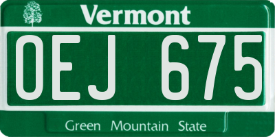VT license plate OEJ675