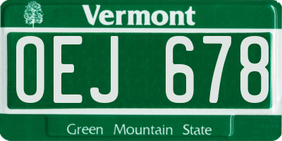 VT license plate OEJ678