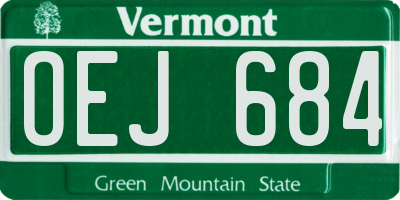 VT license plate OEJ684