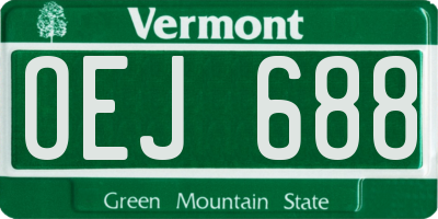 VT license plate OEJ688