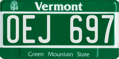 VT license plate OEJ697