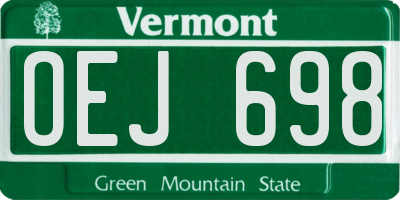 VT license plate OEJ698