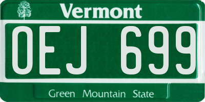 VT license plate OEJ699