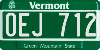 VT license plate OEJ712