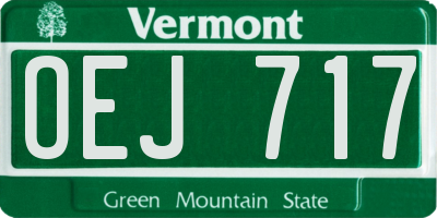 VT license plate OEJ717