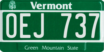 VT license plate OEJ737