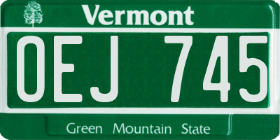 VT license plate OEJ745