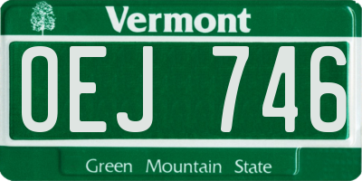 VT license plate OEJ746