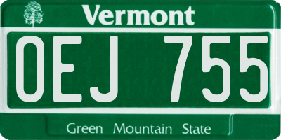 VT license plate OEJ755