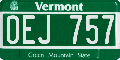VT license plate OEJ757