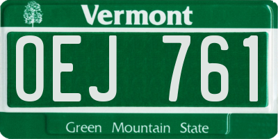 VT license plate OEJ761