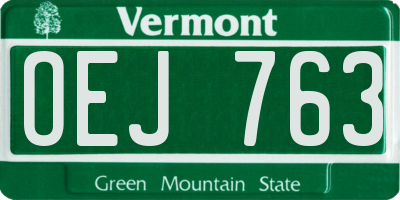 VT license plate OEJ763