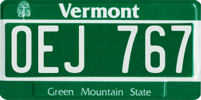 VT license plate OEJ767