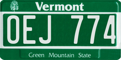 VT license plate OEJ774